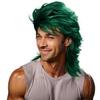 Sabosi Mullet Wig Green 80s Men Wig,Punk Rocker Hair Party Daily Halloween Costumes Long Wigs view 1