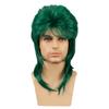Sabosi Mullet Wig Green 80s Men Wig,Punk Rocker Hair Party Daily Halloween Costumes Long Wigs view 3