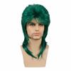 Sabosi Mullet Wig Green 80s Men Wig,Punk Rocker Hair Party Daily Halloween Costumes Long Wigs view 4