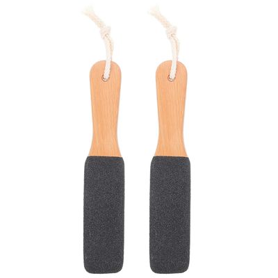 FUOYLOO 2pcs Double-Sided Wooden Foot File with Premium Scrubbing Surfaces for Callus Removal and Hard Skin Exfoliation Washable Pedicure Tool for Smooth Feet Care