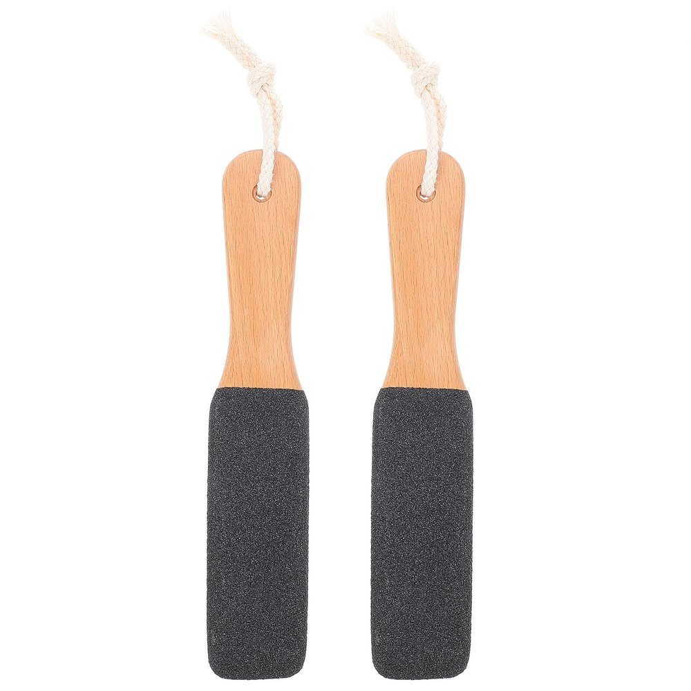 FUOYLOO 2pcs Double-Sided Wooden Foot File with Premium Scrubbing Surfaces for Callus Removal and Hard Skin Exfoliation Washable Pedicure Tool for Smooth Feet Care