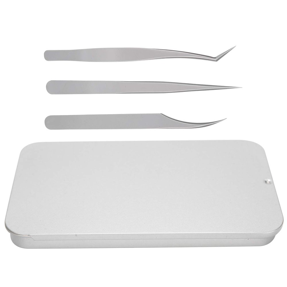 3Pcs Eyelash Ts Set, Eyelash Grafting Exten Ts, less Steel 420 for E, Includes Straight Curved Arc S