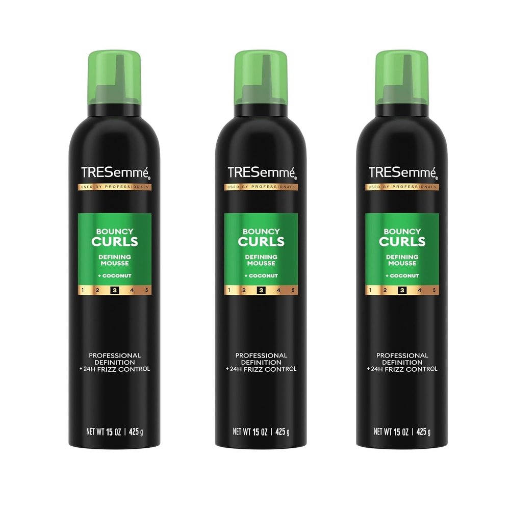 TRESemm Flawless Curls Nourishing Mousse With Coconut and Avocado Oil 15 oz, Pack of 3
