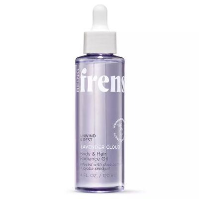 Being frenshe Lavender Cloud BODY AND HAIR RADIANCE OIL | Shea Butter with Jojoba and Radiance Oil for Dry Skin & Hair | Comes With Makeup Removal Pads Gift