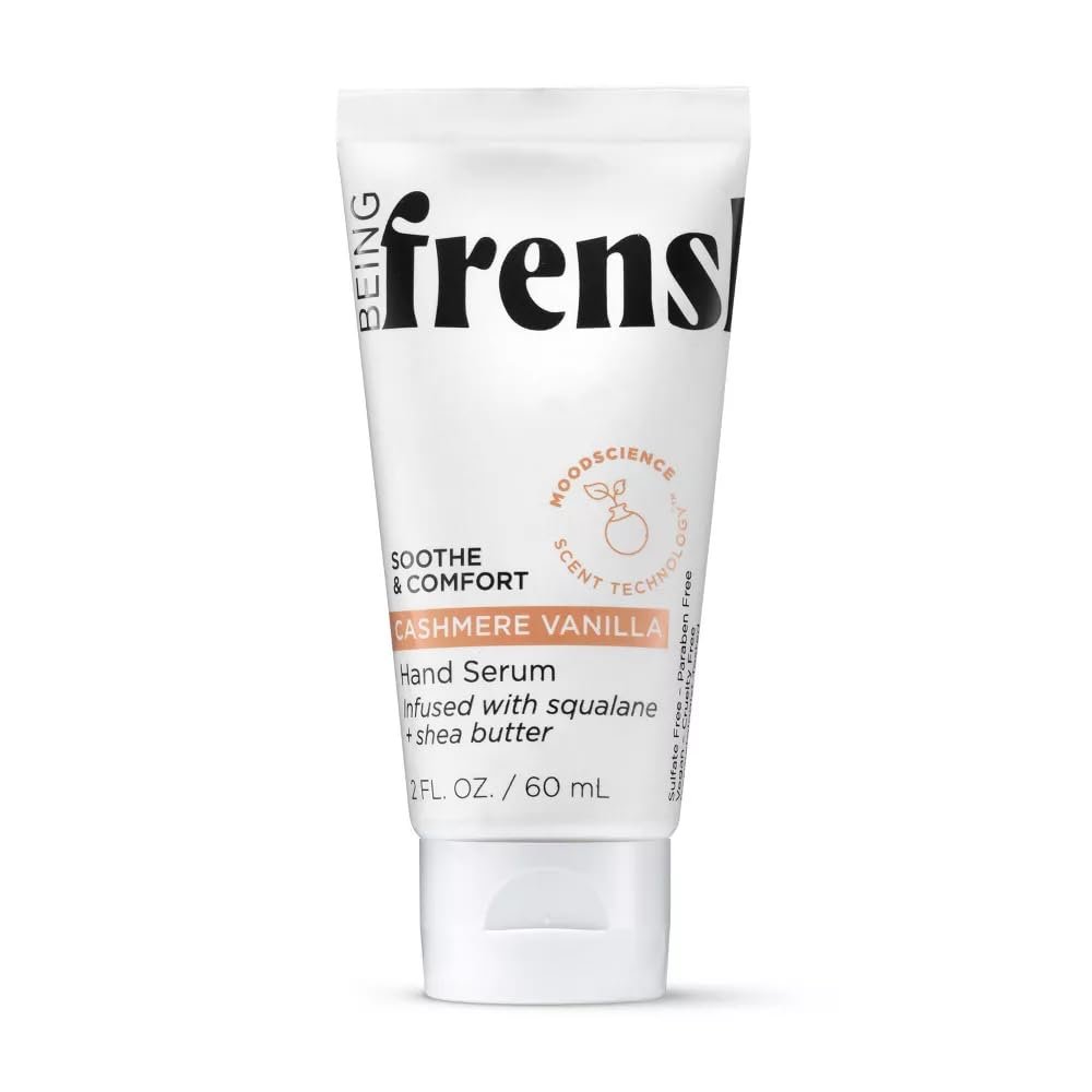 Being Frenshe CASHMERE VANILLA Hydrating Hand Serum Lotion with Squalane & Shea Butter 2 fl oz | Comes With Makeup Removal Pads Gift