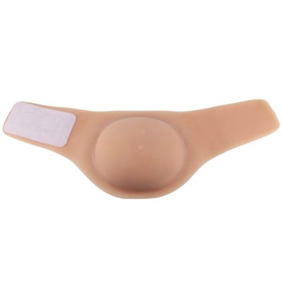 Aqur2020 Fake Pregnancy Belly, Silicone and Silk Floss Maternity Simulator with Adjustable Hook Loop Belt, Skin Tone Belly for Stage Performance (Skin Color)