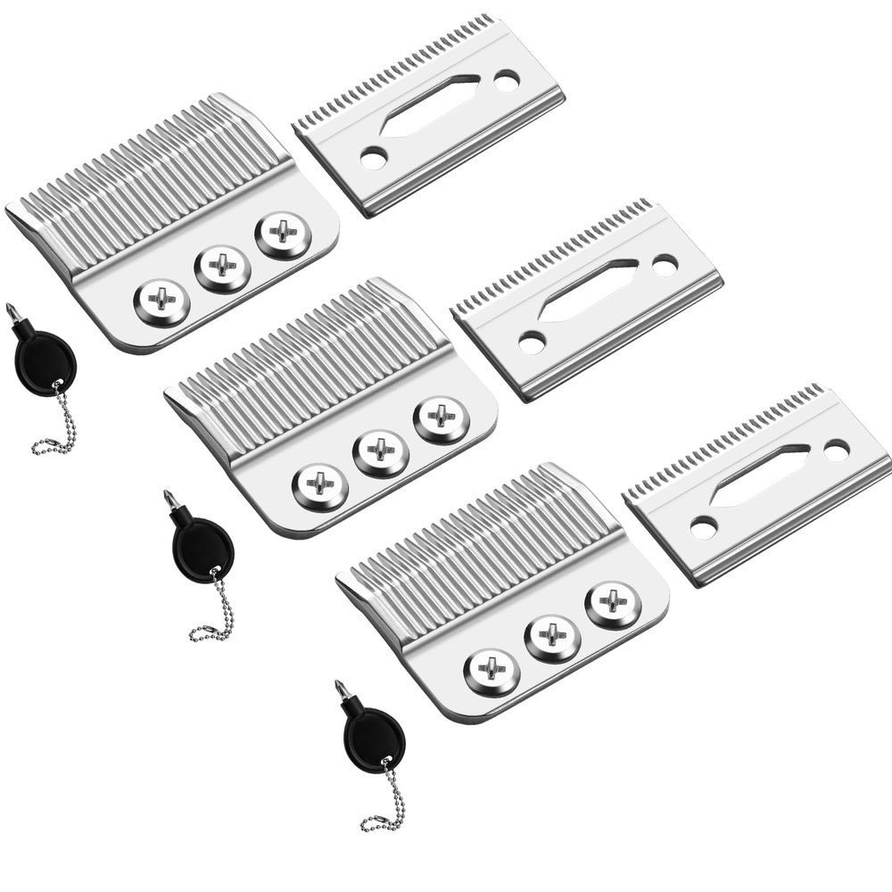 1005-100 Professional 3-Hole Blade,Compatible with Wahl Designer,Senior, Cordless Designer,Pilot,Sterling 4 and Nugget Clippers, 1mm-3mm Cut Length(Sliver) (3 Packs)