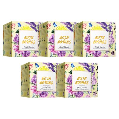 Aislor 5-Pack Aromatherapy Bath Bombs Set, Assorted Herbal & Fruity Scents, Moisturizing Fizzies for Bubble Bath Holiday Festival Gift Lemon One Size