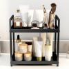 2-layer Desktop Storage Rack, Cosmetic Storage Box, Spice Rack, Kitchen & Bathroom Vanity Storage Rack, Modern Home Organizer (White) view 2