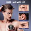 WACHRAY Nose Wax Kit Men, Nose Hair Removal Kit with Built-in Mini Wax Warmer, Ear Hair Removal for Men, 100g Beads, 50 Depilation Sticks, 20 Beard Guards, USB Fast Heating & Constant Temperature view 3