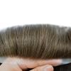 Toupee For Men Hair Pieces Hair Prosthesis Units Replacement System For Men French Lace Mens Toupee HairPiece #510 Light-Med Brown+10% Gray-100% Light to Med-Light Density 6"x9" view 4