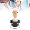 Brrnoo Mens Shaving Brush Set, 3 Pcs Grooming Set of Shaving Brush Stand and Bowl for Wet Shave view 3
