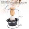Brrnoo Mens Shaving Brush Set, 3 Pcs Grooming Set of Shaving Brush Stand and Bowl for Wet Shave view 4