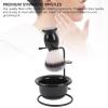 Brrnoo Mens Shaving Brush Kit, 3 Pcs Grooming Set Synthetic Hair Wooden Handle Stainless Steel Stand Shaving Brush Bowl Stand Set for Men Wet Shave Kit view 4