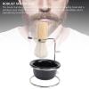 Brrnoo Shaving Brush Grooming Kit Synthetic Hair Stainless Steel Stand Shaving Brush Bowl Stand Set for Men Wet Shave view 2