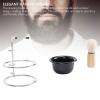 Brrnoo Shaving Brush Grooming Kit Synthetic Hair Stainless Steel Stand Shaving Brush Bowl Stand Set for Men Wet Shave view 4