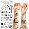 10 Sheets Black and White Temporary Tattoos for Adult,Bulk Tattoos for Prizes Goody Bag Stuffers Great for Parties and Everyday Wear,Gifts for Women and Man (Black White) view 1