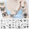 10 Sheets Black and White Temporary Tattoos for Adult,Bulk Tattoos for Prizes Goody Bag Stuffers Great for Parties and Everyday Wear,Gifts for Women and Man (Black White) view 2