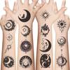 10 Sheets Sun Moon Temporary Tattoos Sticker Birthday Themed Party Supplies Decoration Favors Lunar & Solar Sticker for Home Activity Class Prizes Tattoos collectors, DIY lovers...(Sun Moon) view 1
