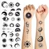 10 Sheets Sun Moon Temporary Tattoos Sticker Birthday Themed Party Supplies Decoration Favors Lunar & Solar Sticker for Home Activity Class Prizes Tattoos collectors, DIY lovers...(Sun Moon) view 2