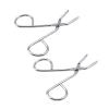 2Pcs Silver Stainless Steel Eyebrow Scissors Tweezers,Elbow Pliers Clip Scissors,Flat Tip Hair Plucker Hair Removal Tweezers, Shave and Hair Removal view 1