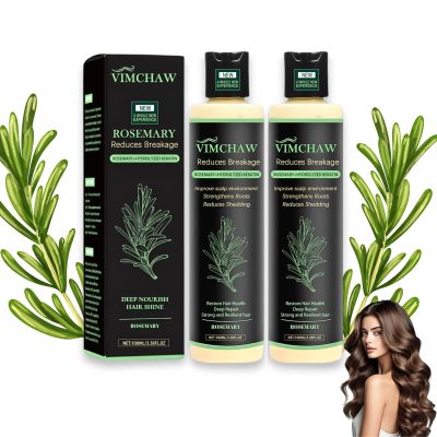 Organic Rosemary Hair Growth Shampoo for Thinning Hair & Hair Loss - Thickening & Strengthening Formula with Hydrolyzed Keratin for Men & Women (2-Pcs)