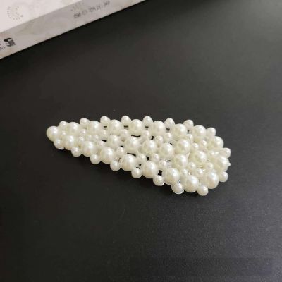 Semme False Iron Fashionable Cute Side Bangs Headwear Barrettes Hair Accessories for Girls for Work Date Party Festival (Big beads full of water)
