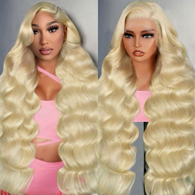 MIGURA Blonde Wig Human Hair 200 Density 613 13x6 Lace Front Wig Human Hair Body Wave Blonde Lace Front Wigs Human Hair Pre Plucked 613 HD Lace Frontal Wig 22 Inch