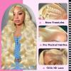 MIGURA Blonde Wig Human Hair 200 Density 613 13x6 Lace Front Wig Human Hair Body Wave Blonde Lace Front Wigs Human Hair Pre Plucked 613 HD Lace Frontal Wig 22 Inch view 2