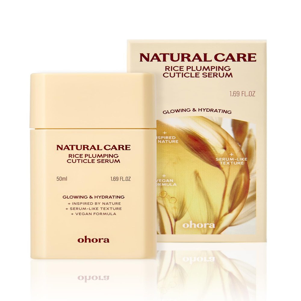 ohora Natural Care Rice Plumping Cuticle Serum Hydrating Nail Serum with Rice & Soybean Extract, Collagen, Vitamin E & Peptides Fast-Absorbing, Non-Greasy Nail & Cuticle Care