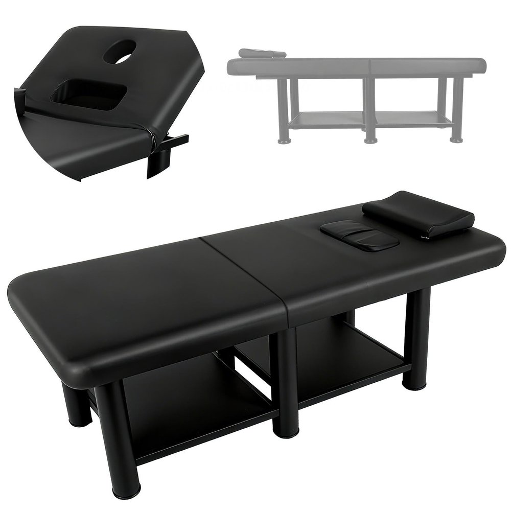 1200lbs Loading Capacity Massage Table, 75" x 31.5", 4.3 in Thicknesses Esthetician Bed with Adjustable Backrest & PU Leather, Heavy Duty Metal Frame Physical Therapy Table for Home & Beauty Salon
