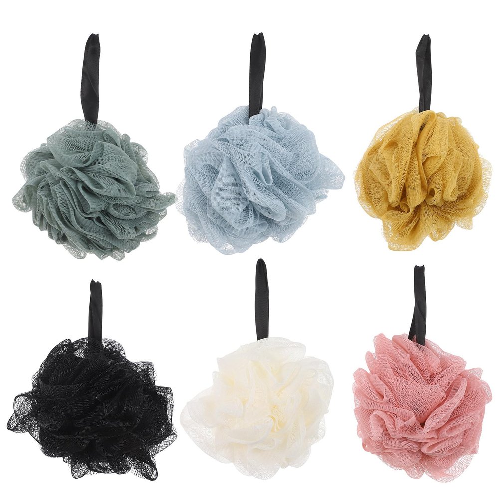 Abaodam 6pcs Shower Puff Bath Sponge: Exfoliating Loofah - Exfoliating Shower Pouf Mesh Pouf Bath Sponge - Mesh Loofah Body Scrubbing & Cleaning