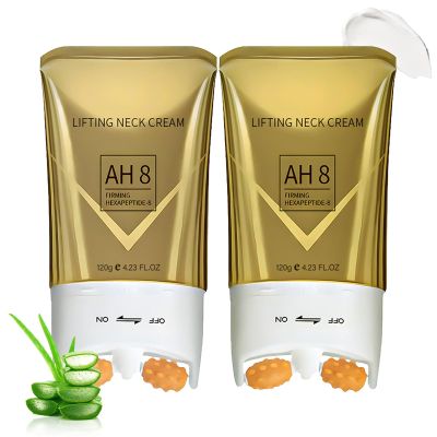 PEAQ SKIN, PEAQ Neck Firming Cream, PEAQ AH-8 Firming Lifting Neck Cream with Roller, Lifting Loose Skin, Smooths Wrinkles & Moisturizing Skin Care (2)