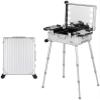 UWYTGF Maletn De Maquillaje Con Ruedas, De Aluminio, Con Luces Led, Ideal para Estudios De Maquillaje Profesional. Incluye Soporte, Luces, Rayas Plateadas, 22 Pulgadas. view 1