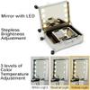 UWYTGF Maletn De Maquillaje Con Ruedas, De Aluminio, Con Luces Led, Ideal para Estudios De Maquillaje Profesional. Incluye Soporte, Luces, Rayas Plateadas, 22 Pulgadas. view 3