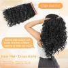 Vigorous Curly Clip In Hair Extensions,4PCS 16 inch Thick Curly Hair Extensions Lace Weft Clip Ins Invisible Natural Synthetic Hairpieces for Women,Black Brown(4/4K) view 2