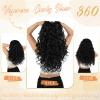 Vigorous Curly Clip In Hair Extensions,4PCS 16 inch Thick Curly Hair Extensions Lace Weft Clip Ins Invisible Natural Synthetic Hairpieces for Women,Black Brown(4/4K) view 3