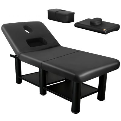 Heavy Duty Massage Table, 1200lbs 4.3in Thicknesses Professional Massage Bed with Adjustable Backrest, Metal Frame PU Leather Esthetician Bed with 6 Column Feet, for Physical Therapy