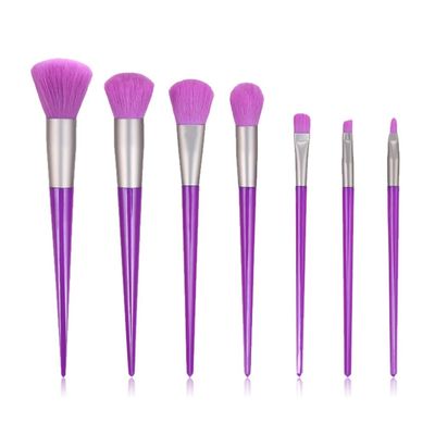 7pcs Fluorescent Makeup Brushes Set Diamond Powder Eye Shadow Beauty Tools(Argento)