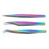 3PCS Eyelash Extension Tweezer Set Stainless Steel Anti Precision Pimple Tweezers for Professional Makeup Artists and Beauty Enthusiasts view 2
