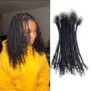 100% Real Human Hair 0.4cm Width 8 Inch Loc extensions Human Hair with Curly Ends 30 Strands per pack Full Handmade Dreadlock Extensions Can be dyed and bleached for Men Women Kids view 1