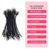 100% Real Human Hair 0.4cm Width 8 Inch Loc extensions Human Hair with Curly Ends 30 Strands per pack Full Handmade Dreadlock Extensions Can be dyed and bleached for Men Women Kids view 2