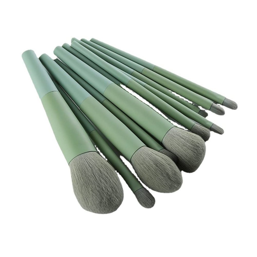11PCS Pale Green Daily Makeup Brush Set Complete Kit Cosmetics Beauty Foundation Eye Concealer Blush Tool