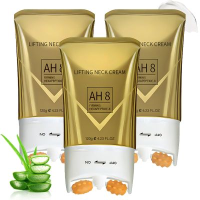 PEAQ SKIN, PEAQ Neck Firming Cream, PEAQ AH-8 Firming Lifting Neck Cream with Roller, Lifting Loose Skin, Smooths Wrinkles & Moisturizing Skin Care (3)