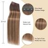 YDDM Double Invisible PU OVO Butterfly Weft Human Hair Extensions 20in Remy Human Hair Glueless Micro Beads Heat-Friendly Secure for Women Daily (Chocolate Brown Mixed Honey Blonde) view 3