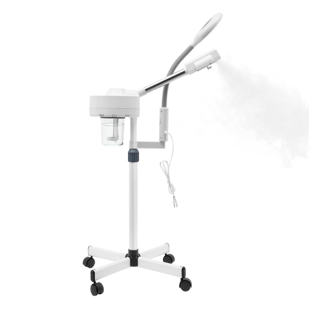 2IN1 Hot Facial Steamer 5X LED Magnifying Lamp Ozone Salon Spa Skin Care