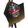 Custom Barber Cape for Men Personalized Glitter Barber Professional Hair Cutting Cape with Text Customized Salon Haircut Apron for Home Salon Barbershop view 2