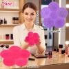 Elegaperma 2 Pcs Makeup Brush Cleaning Pad, Flower Makeup Brush Cleaning Mats with Suction Base, Textured Brush Cleaner Mat for Deep Cleansing Brushes Over Sink and Travel view 2