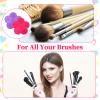 Elegaperma 2 Pcs Makeup Brush Cleaning Pad, Flower Makeup Brush Cleaning Mats with Suction Base, Textured Brush Cleaner Mat for Deep Cleansing Brushes Over Sink and Travel view 3