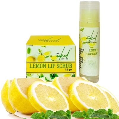 MAHANT Lemon Extract Lip Scrub & Lip Balm Combo  Smooth & Soft Lips, Paraben-Free, 1 Pack